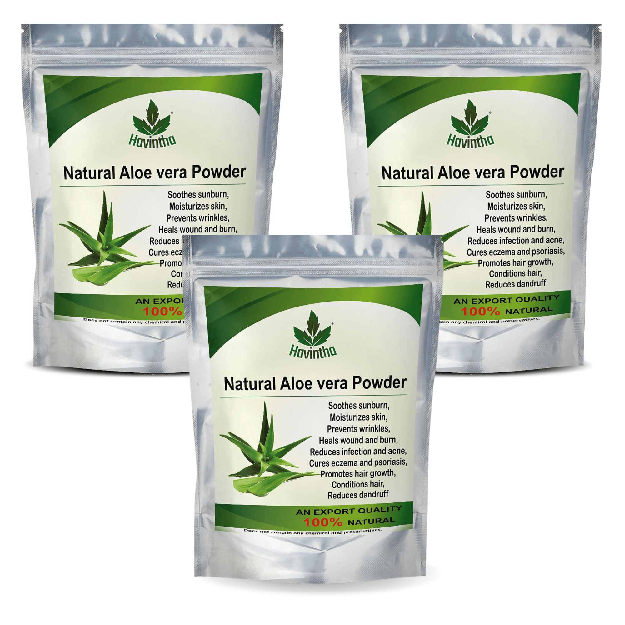 Havintha Natural Aloevera Powder for Hair Growth, Face Wash - 227 grams