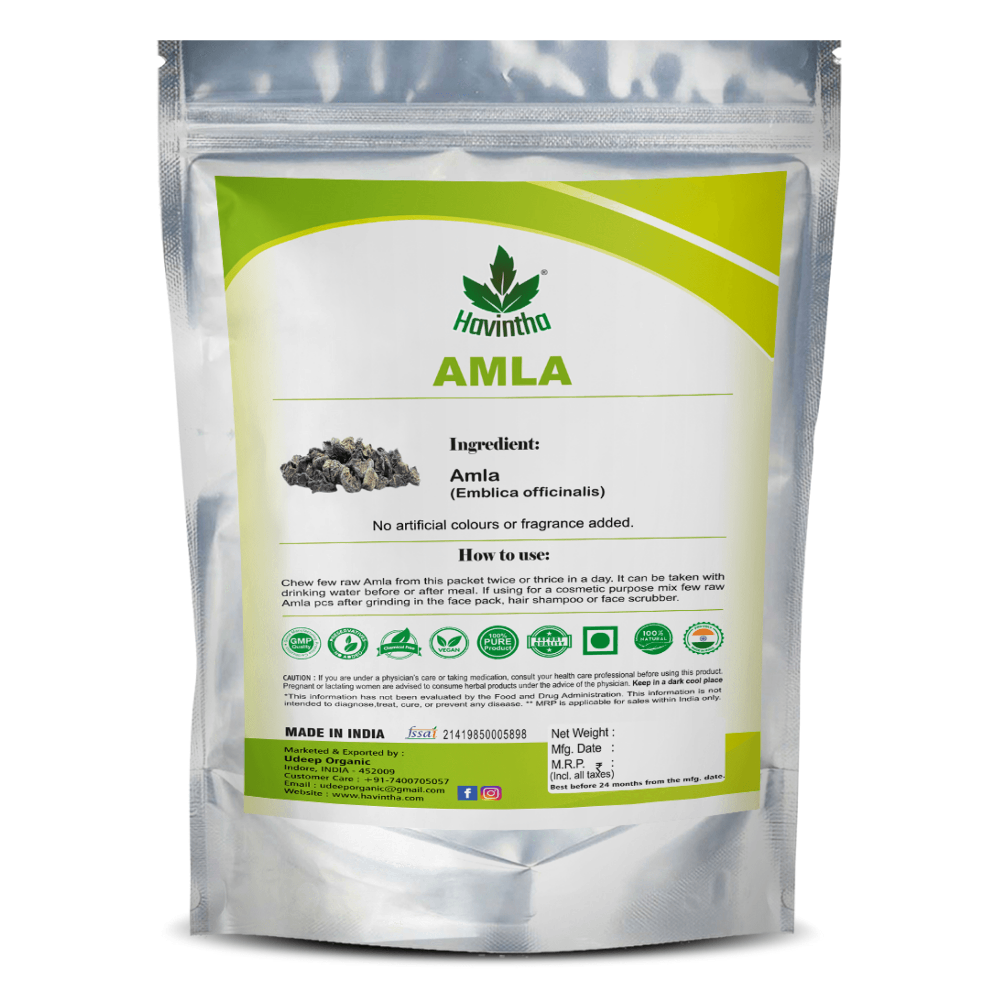 Havintha Natural Amla (Raw form) (227 g)