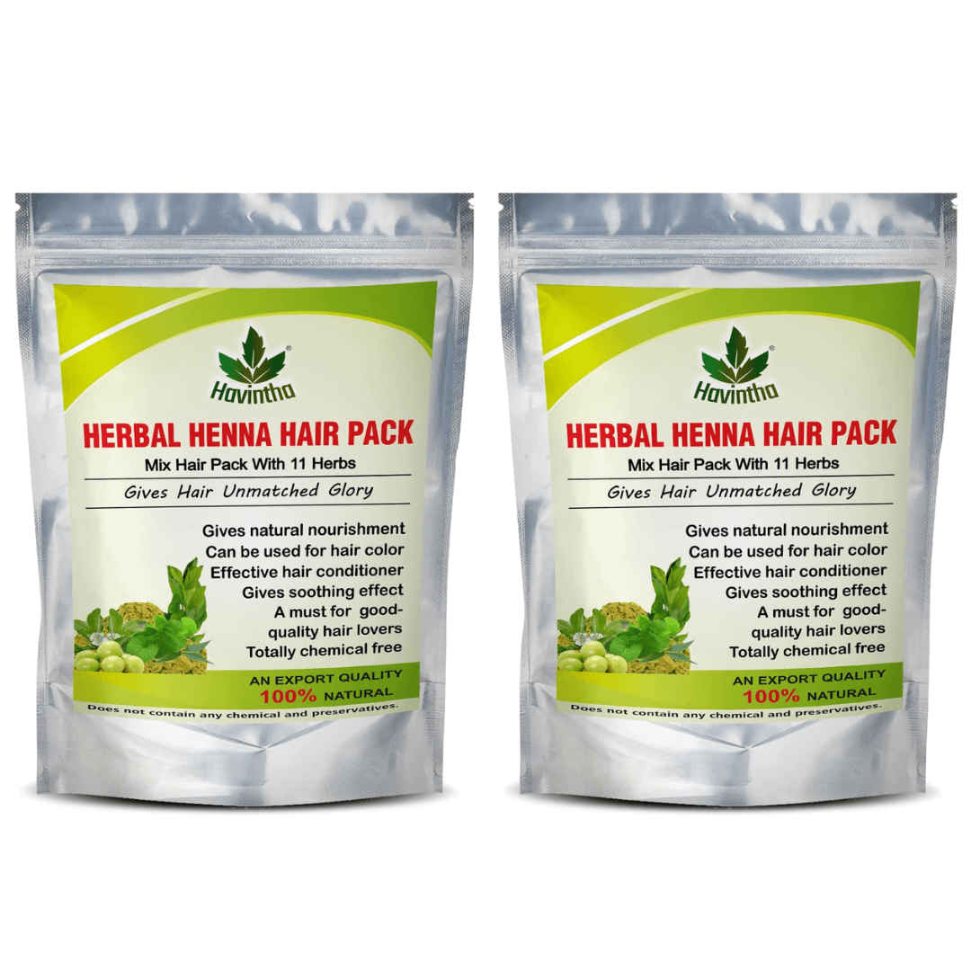 Havintha Natural Herbal Henna Hair Pack 11 Herbs Mix Mehndi Powder (227 g)