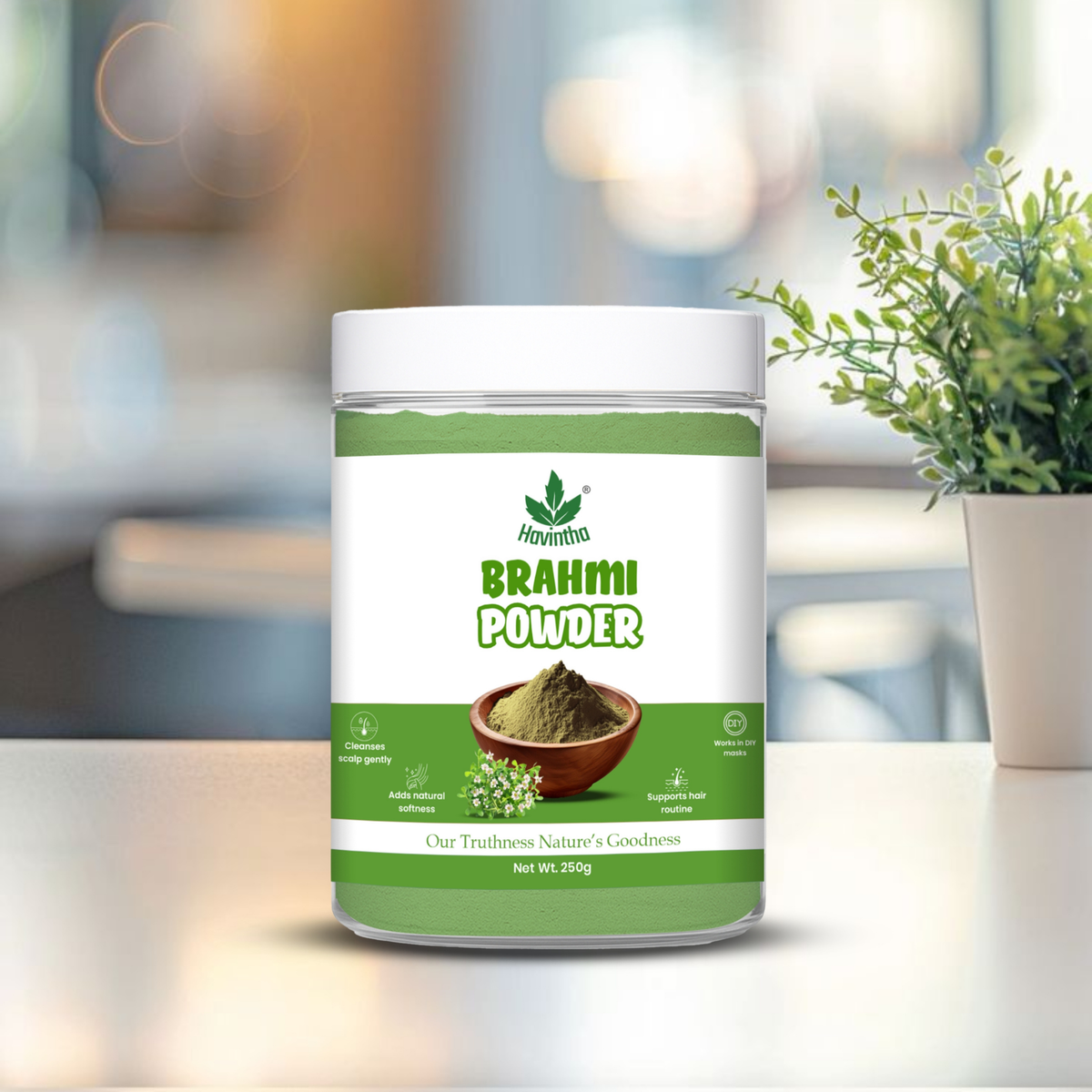 Havintha Natural Brahmi Powder for hair growth and Scalp Treatment- 250 gram