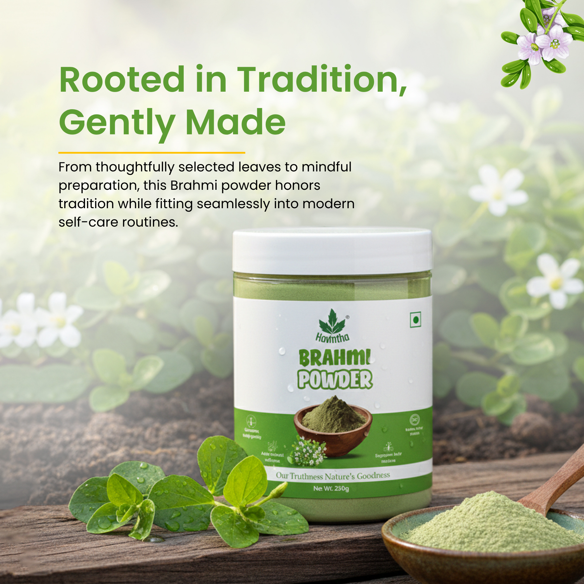 Havintha Natural Brahmi Powder for hair growth and Scalp Treatment- 250 gram