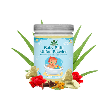 Havintha Natural Baby Bath Powder | Baby Bath Ubtan Powder | For Baby Glowing Skin | 250 Grams (JAR)