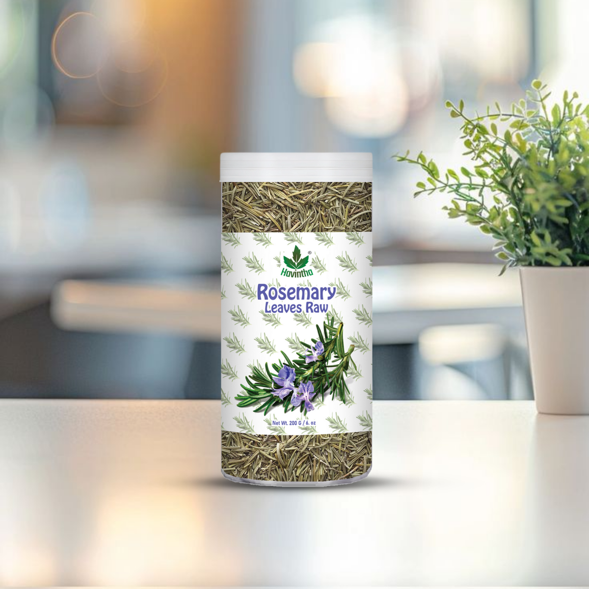 Havintha Natural Whole Rosemary Leaves | Rosemary Dried Leaves For Hair Growth | Premium Quality- JAR -200g