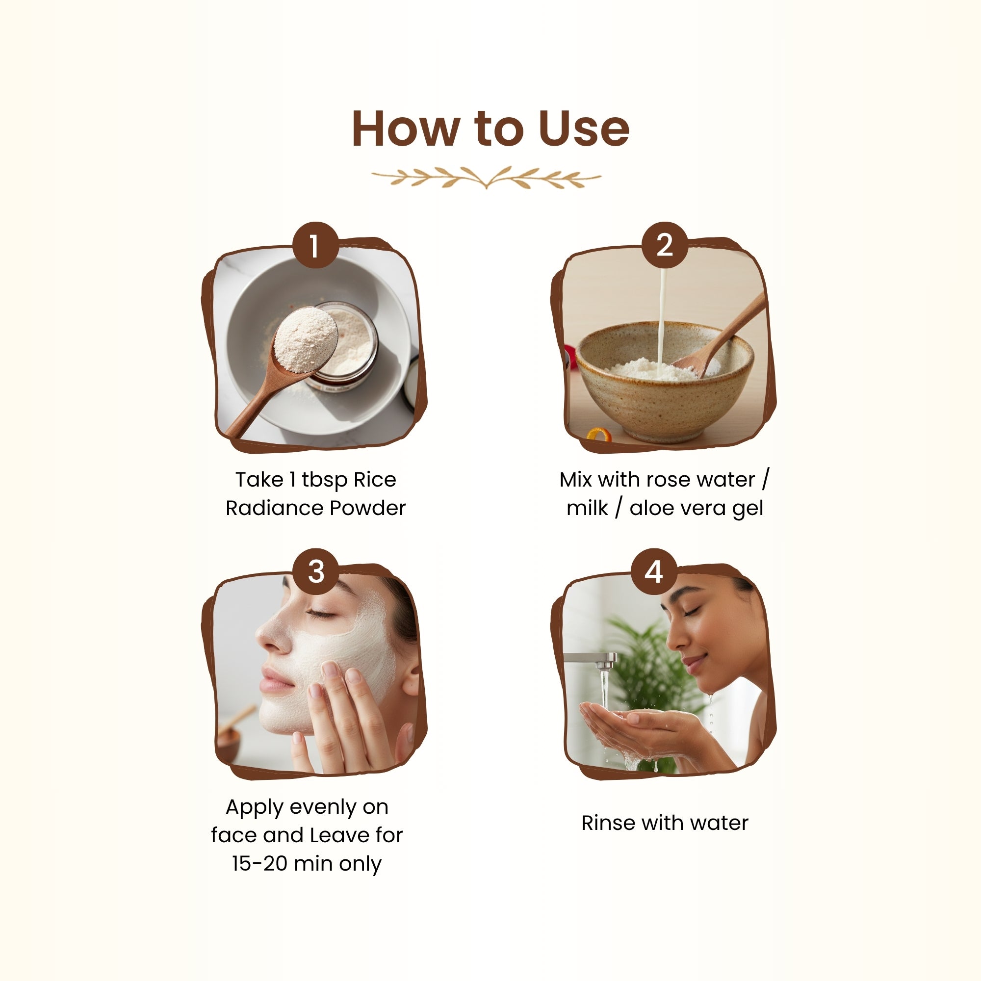 Havintha Natural Rice Radiance Face Mask Powder for Glowing Skin, Tan Removal &amp; Skin Brightening | Herbal Rice Flour Face Pack for Oil Control, Acne Reduce | Ubtan Powder for Face Tone, Smooth - 100g