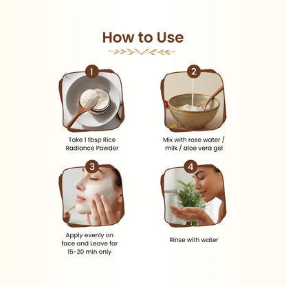 Havintha Rice Radiance Face Mask Powder 100g | Glow, Tan Removal, Brightening &amp; Oil Control Ubtan
