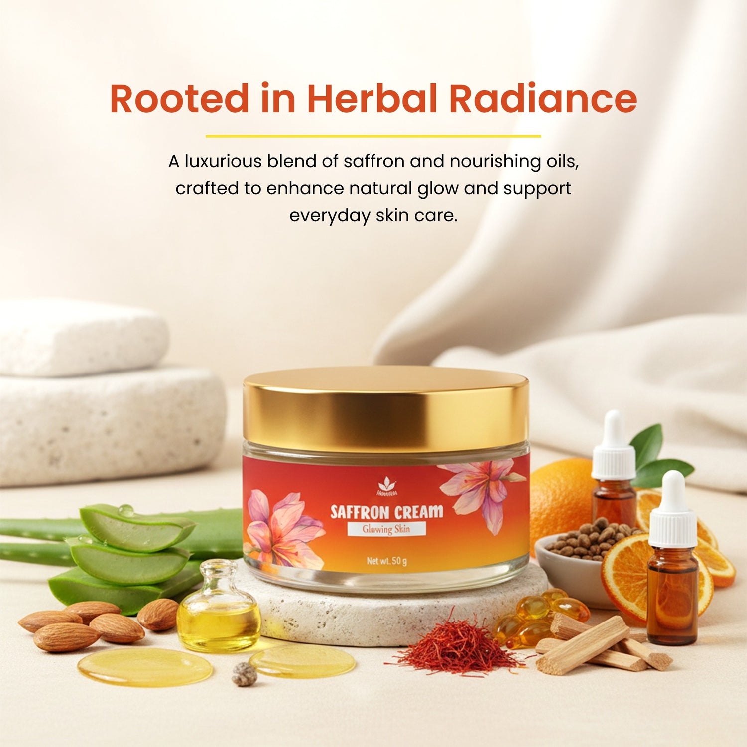 Havintha Saffron Face Cream 50g | Glow, Brightening, Dark Spot Reduction &amp; Even Skin Tone