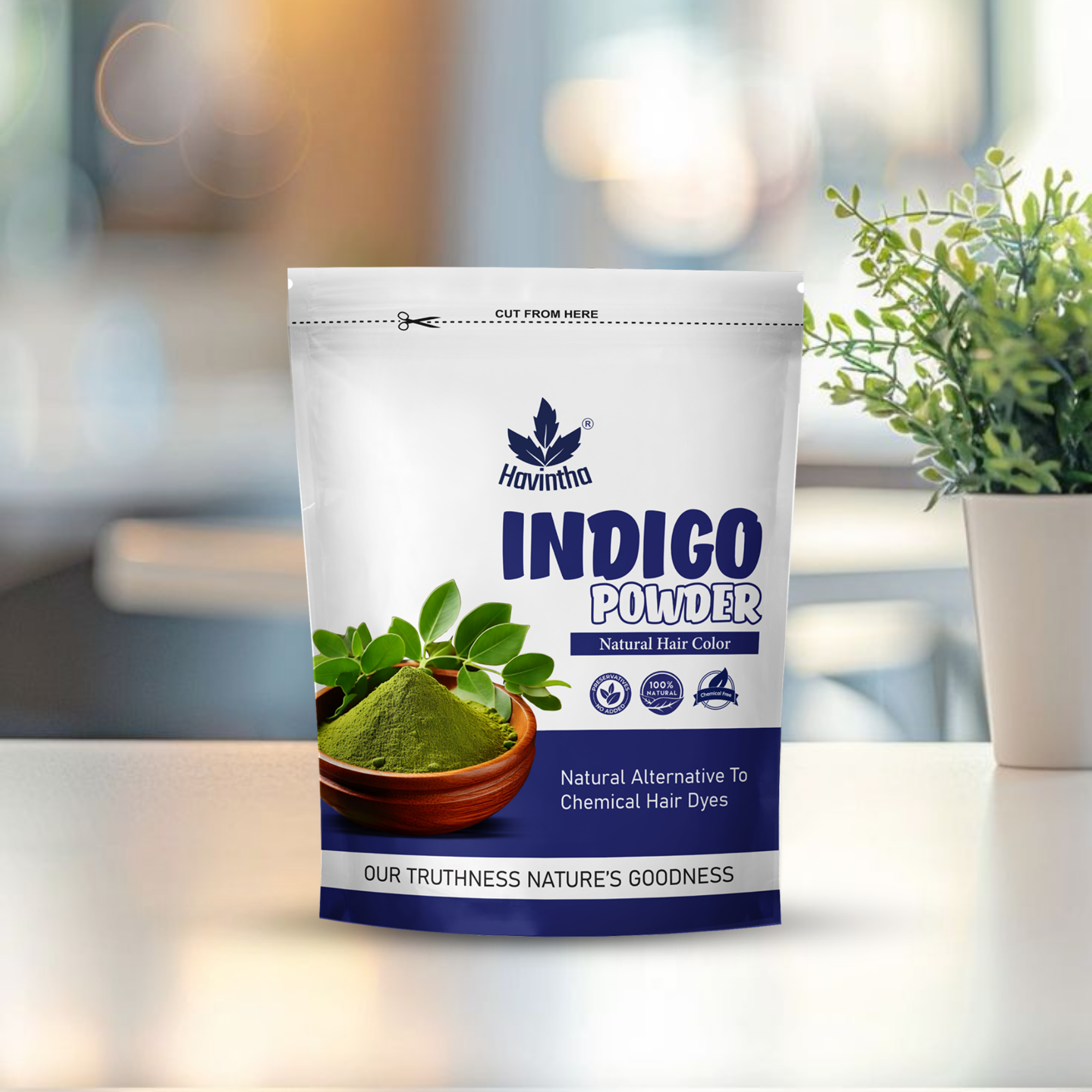 Natural Indigo Powder For Black Hair &amp; Beard - 200 Grams