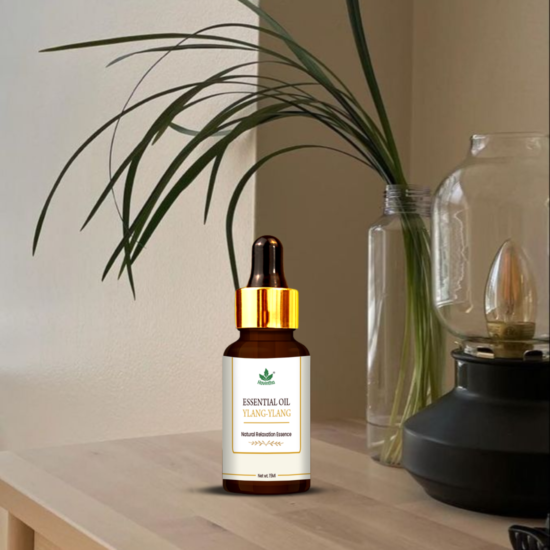 Havintha Ylang-Ylang Essential Oil For Deminishes Acne and Helpful For Hair Lice - Pure Aroma - 15ml.