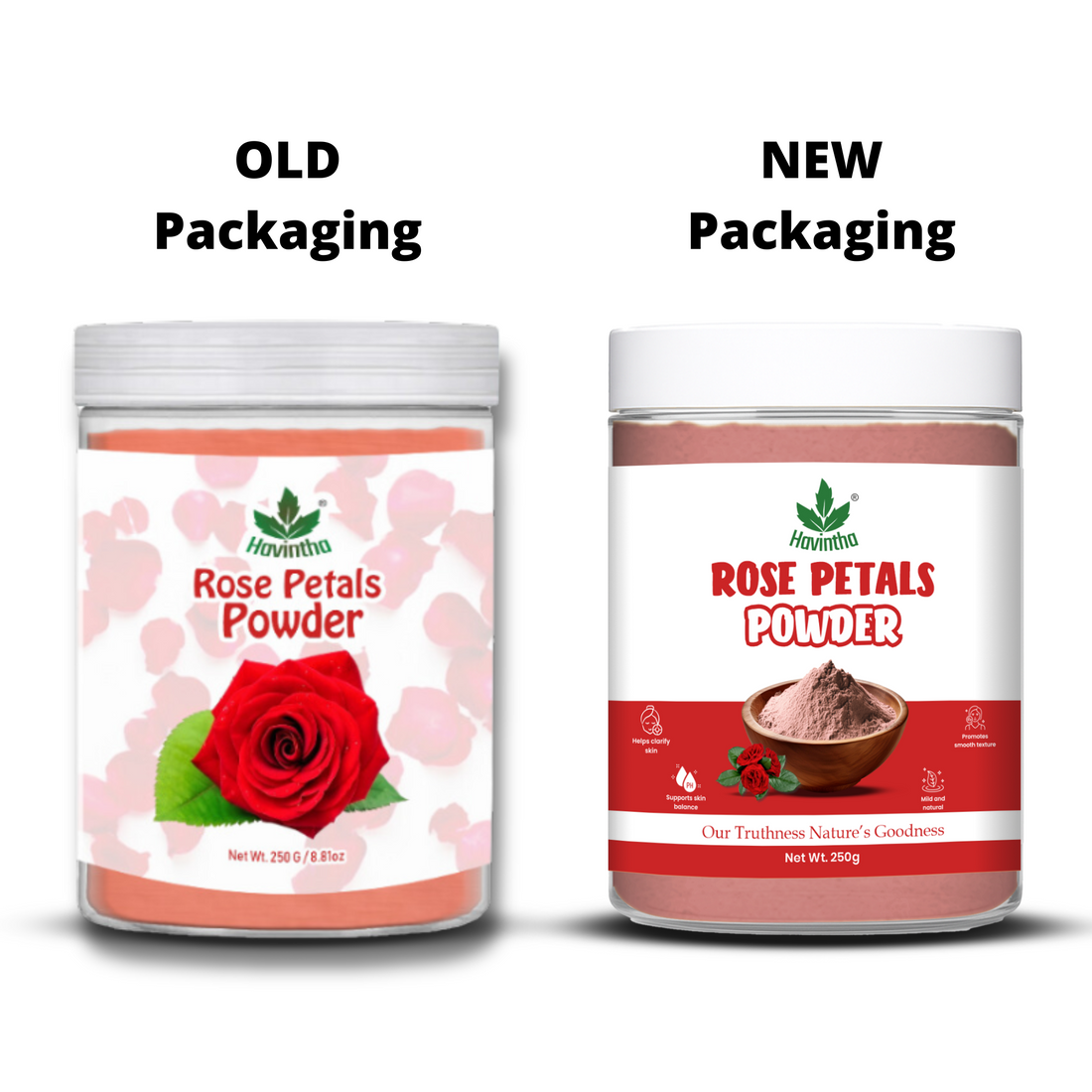 Havintha Natural Rose Petals Powder | For Skin Brightening | 250 Grams (JAR)