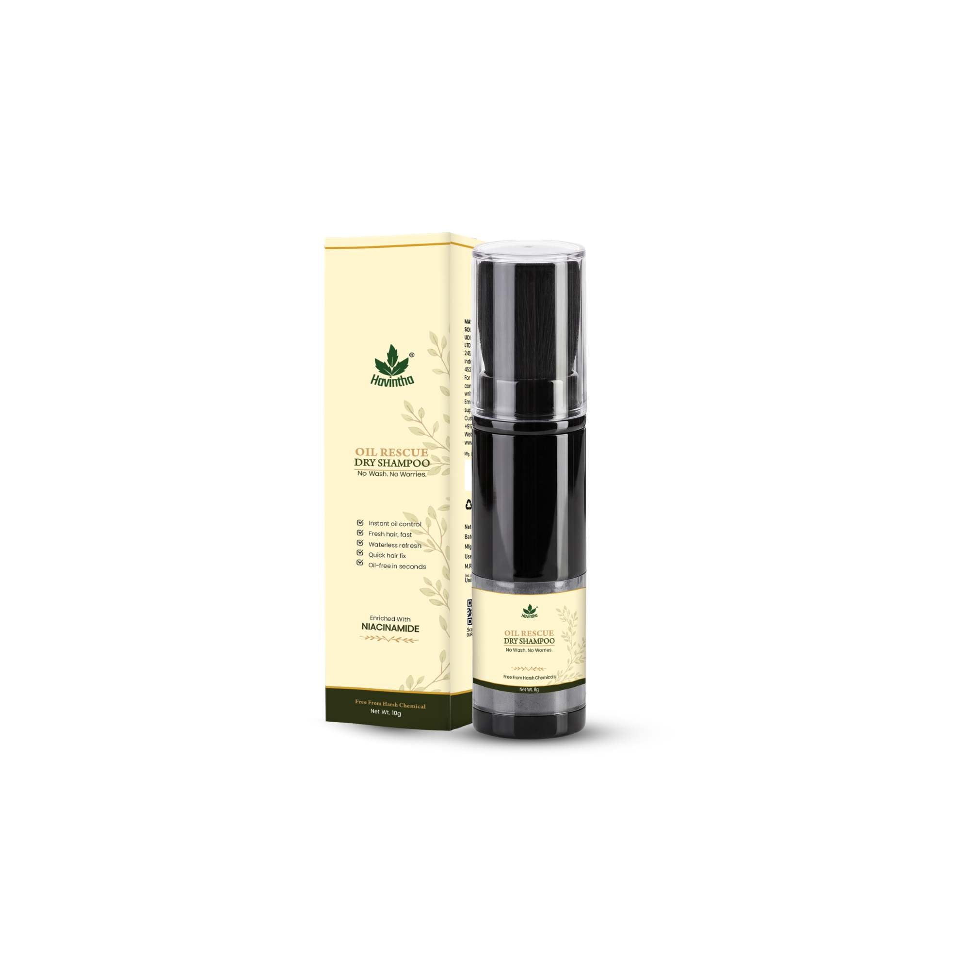 Havintha Oil Rescue Dry Shampoo for Oily Hair &amp; Scalp – No White Cast &amp; Instantly Volume (8 g)