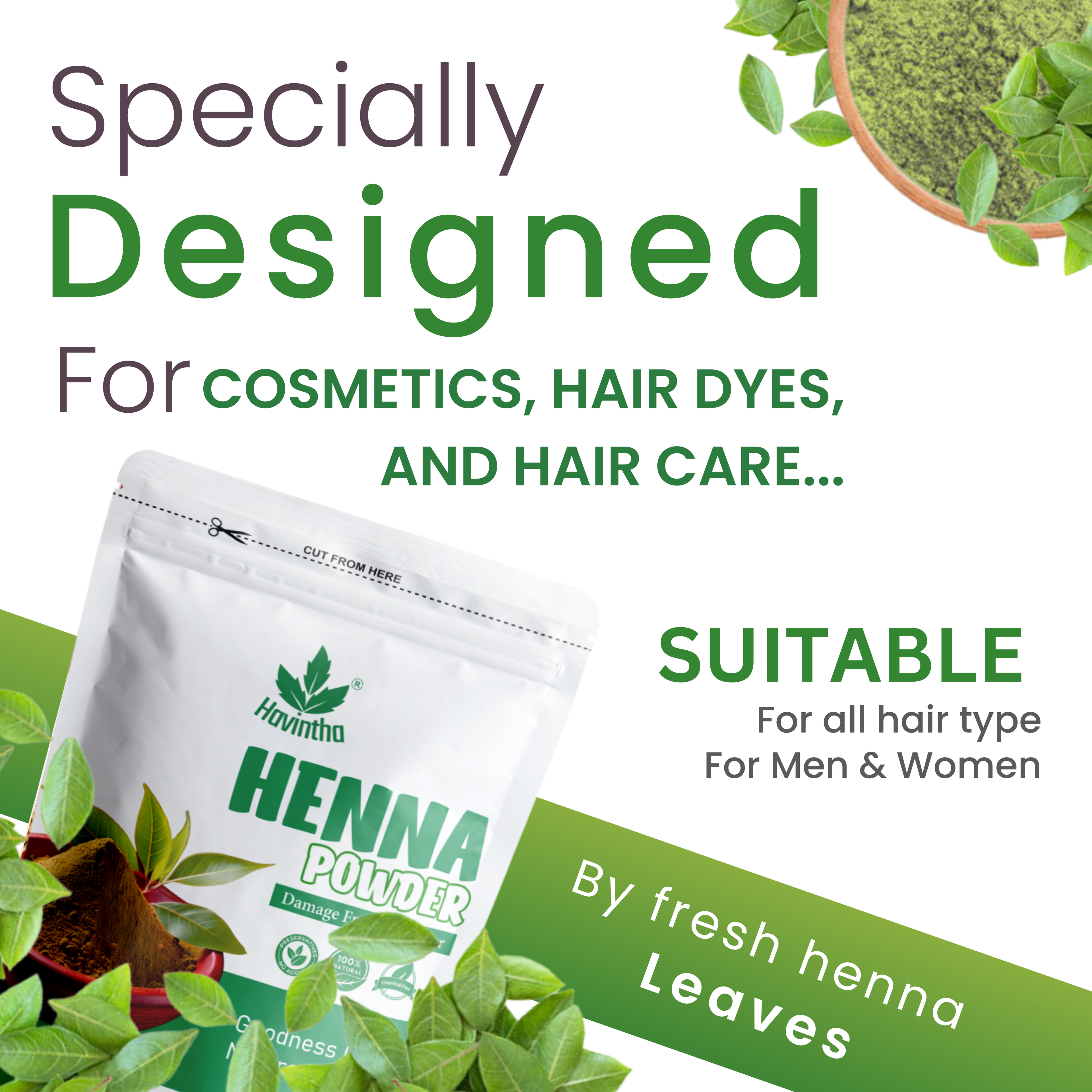 Natural Lawsonia Inermis Henna Powder for Hair Product 200gm