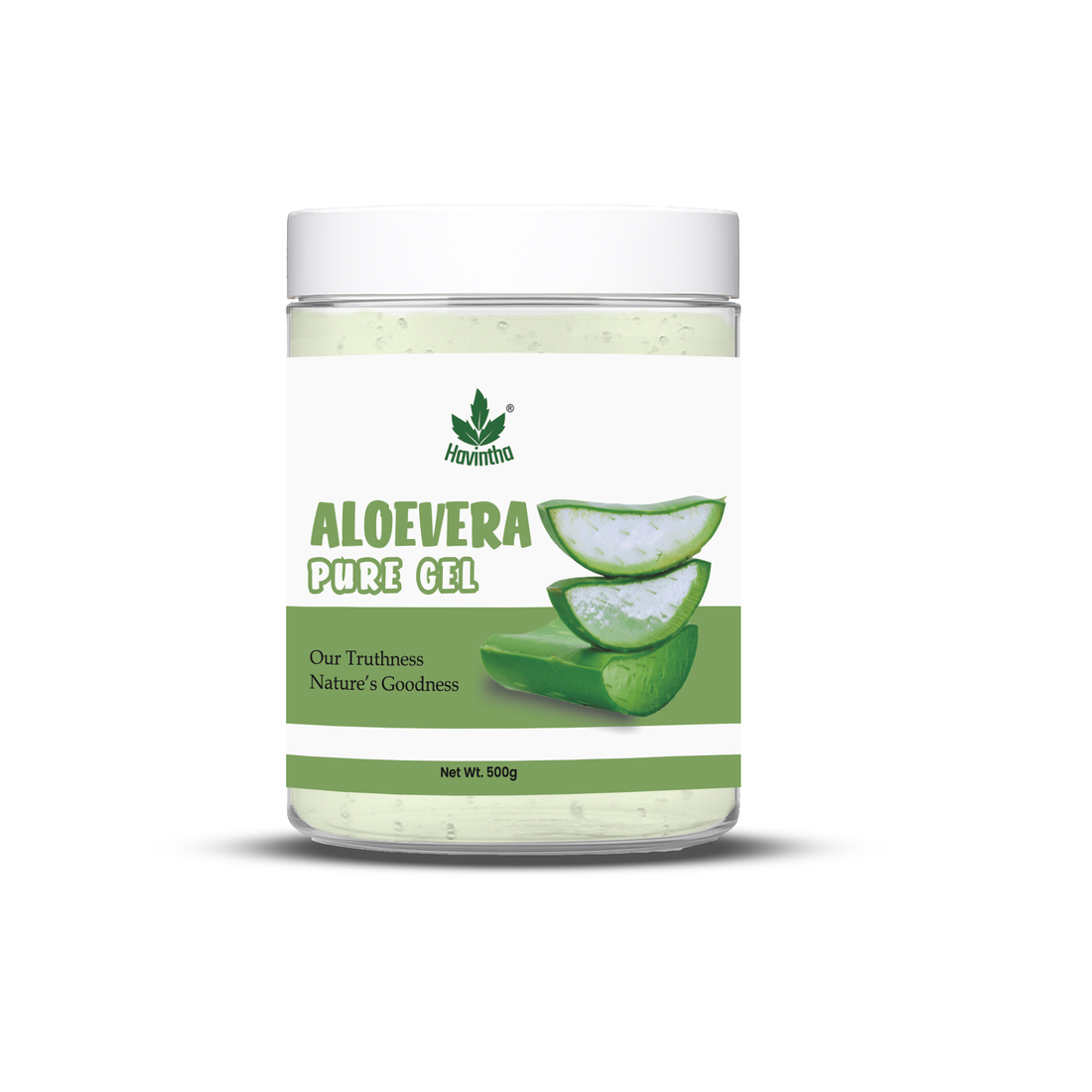 Havintha Natural Aloe Vera Gel (500gm) for Skin Moisturizing, Hair Conditioning & Sunburn | Gel for Face, Hair, Acne, Pimples, Dry Skin & Scalp Care | Soothing & Hydrating Aloe Gel for Glowing Skin