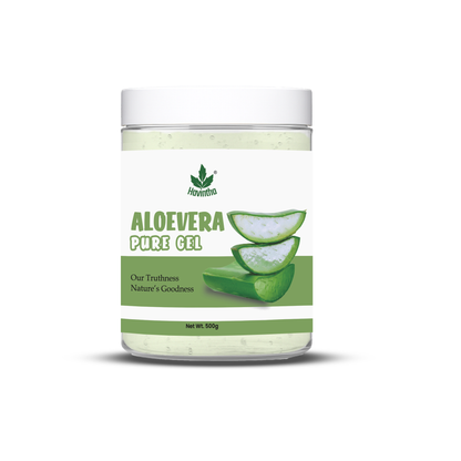Havintha Natural Aloe Vera Gel for Skin Moisturizing, Hair Conditioning &amp; Sunburn | Gel for Face, Hair, Acne, Pimples, Dry Skin &amp; Scalp Care | Soothing &amp; Hydrating Aloe Gel for Glowing Skin – 500gm