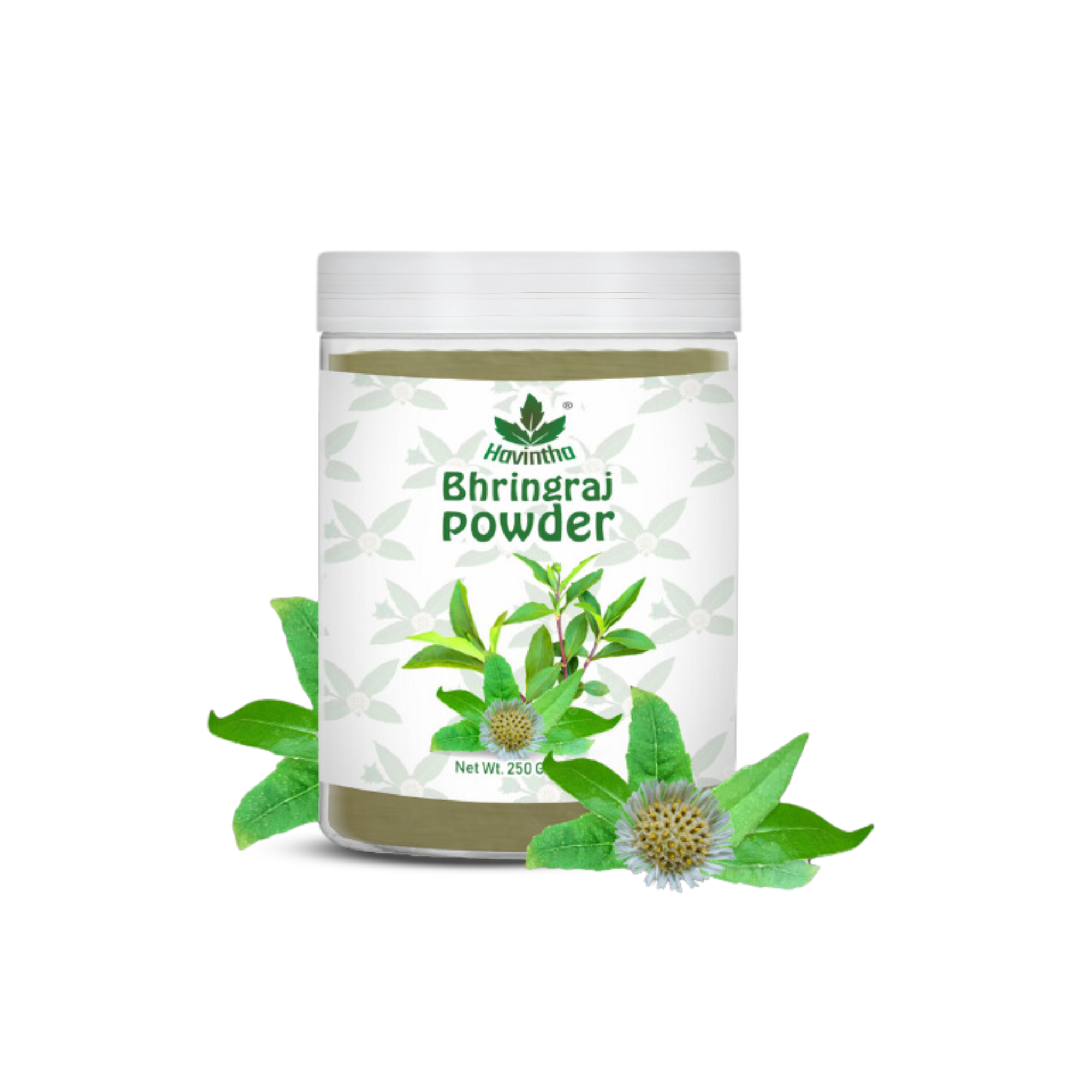 Havintha Natural Bhringraj Powder | For Strong &amp; Silky Hair | 250 Grams (JAR)