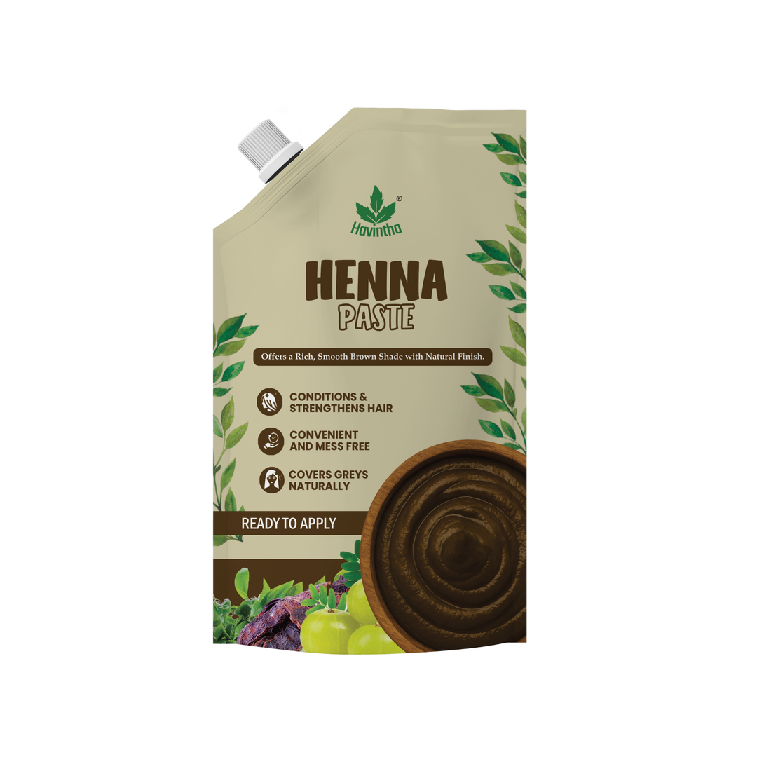 Havintha Natural Henna Paste for Hair – Pre-Mixed, Fresh Ready to Apply | for Men &amp; Women – 200g