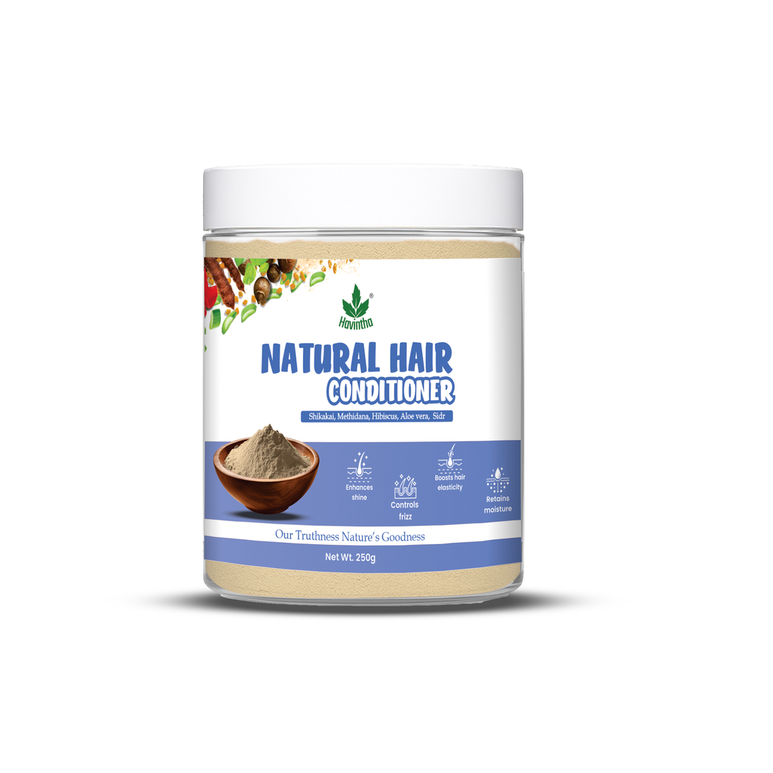 Havintha Natural Hair Conditioner: Smoothen Dry, Frizzy Hair | Repair Dull, Damaged Strands | Prevent Breakage, Improve Texture - Herbal Formula | Women &amp; Men - 250 gm