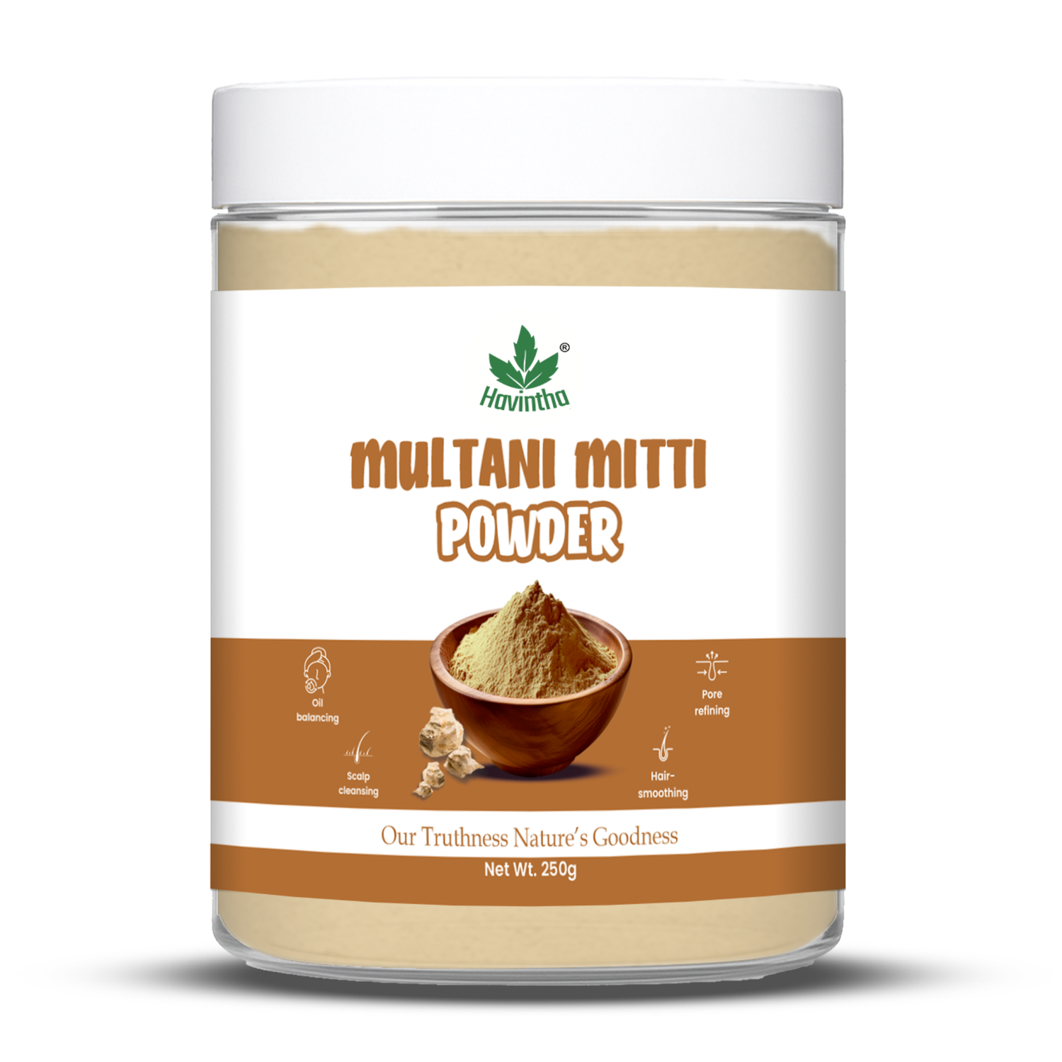 Havintha Natural Multani Mitti Powder | Natural Face Pack &amp; Skin Care | 250 Grams (JAR)