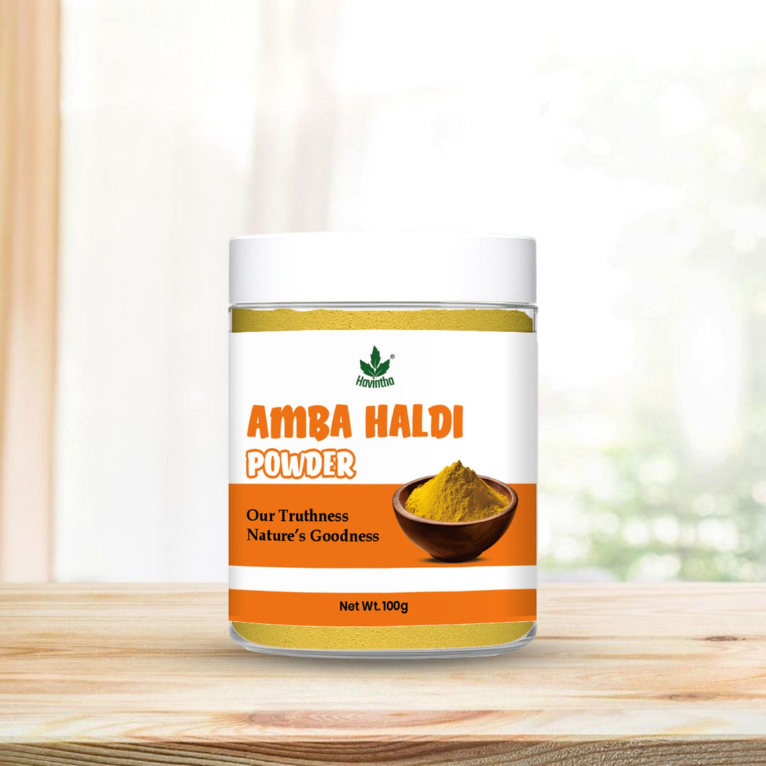 Havintha Natural Amba Haldi Powder for Face | For Bright Skin | Natural Face Care | 100 Grams (JAR)