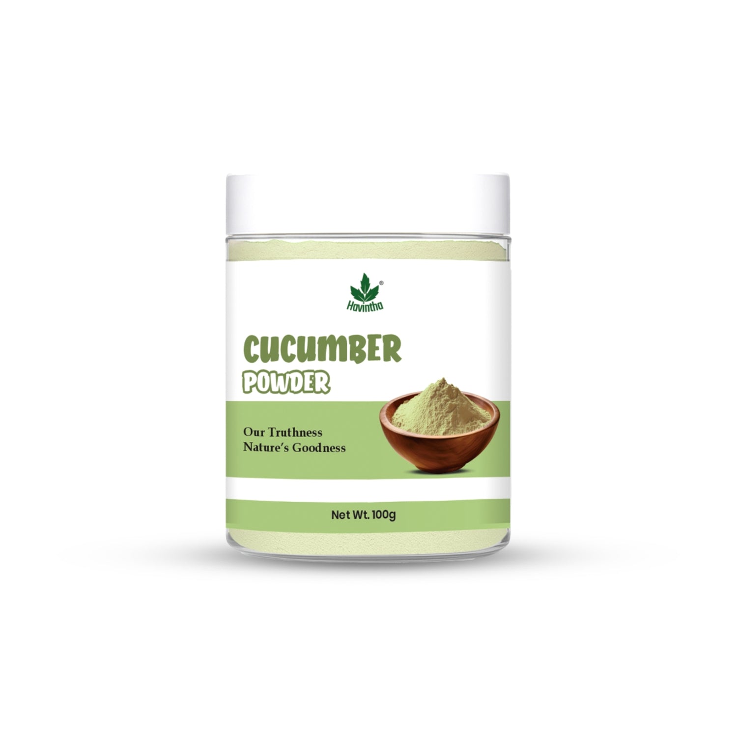 Havintha Cucumber Powder Natural Face Pack for Glowing Skin, 100g | Made from premium-quality cucumber, finely processed to retain its natural properties.