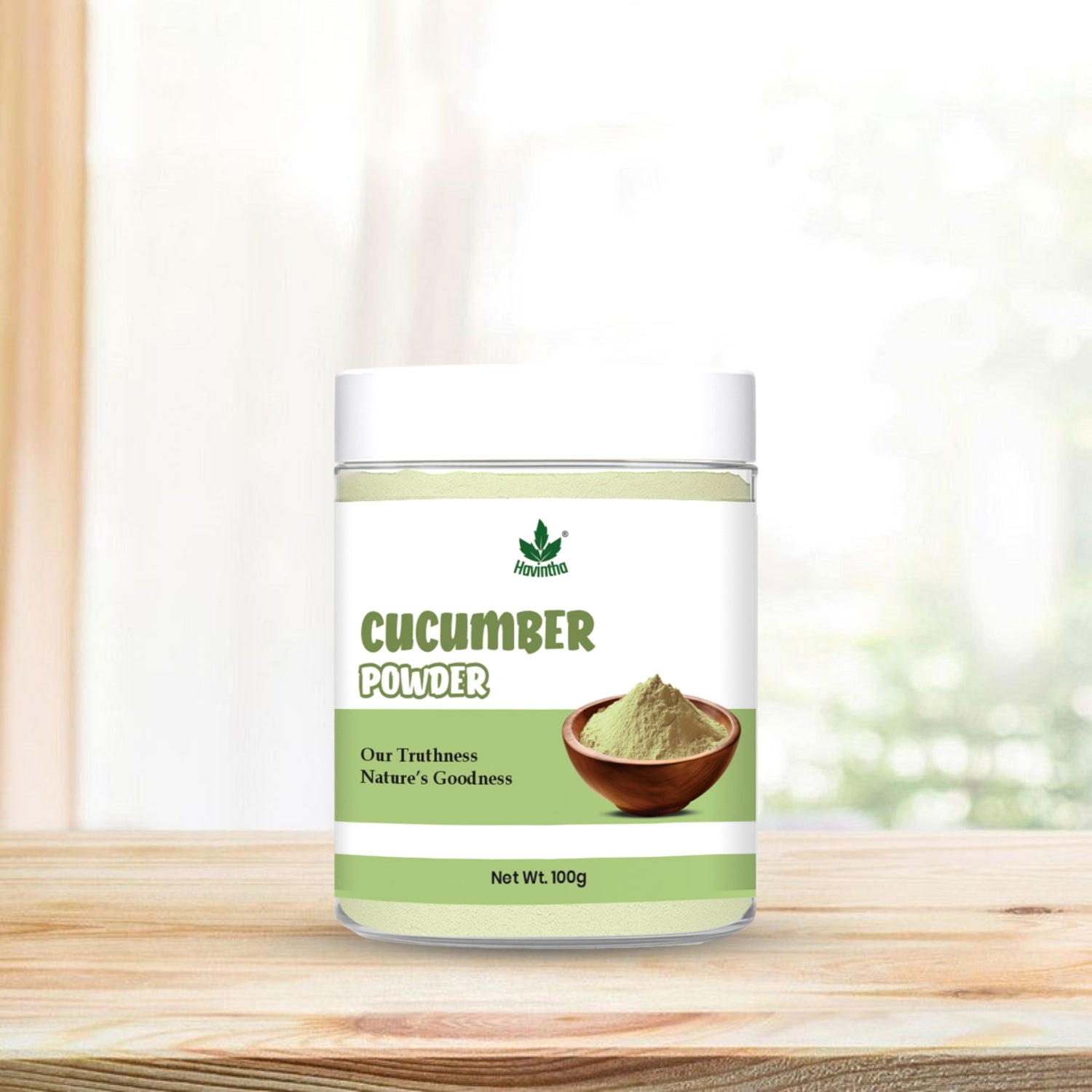 Havintha Cucumber Powder Natural Face Pack for Glowing Skin, 100g | Made from premium-quality cucumber, finely processed to retain its natural properties.