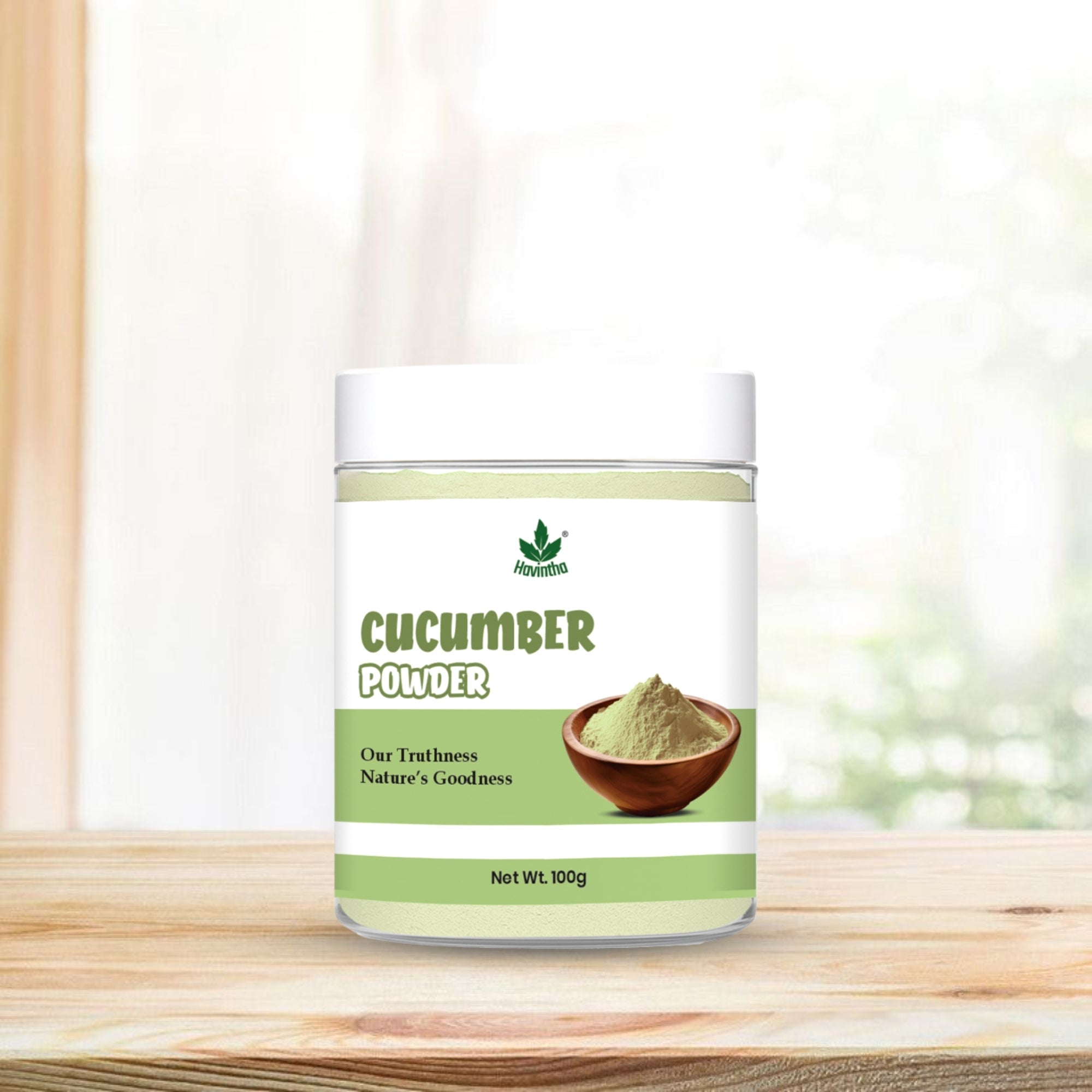 Havintha Cucumber Powder Natural Face Pack for Glowing Skin, 100g | Made from premium-quality cucumber, finely processed to retain its natural properties.