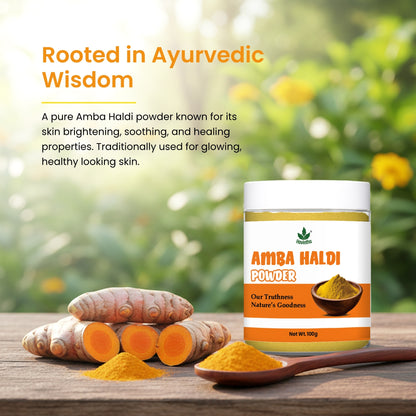Havintha Natural Amba Haldi Powder for Face 100g Jar | Wild Turmeric Face Pack for Bright Skin | Herbal Skin Care