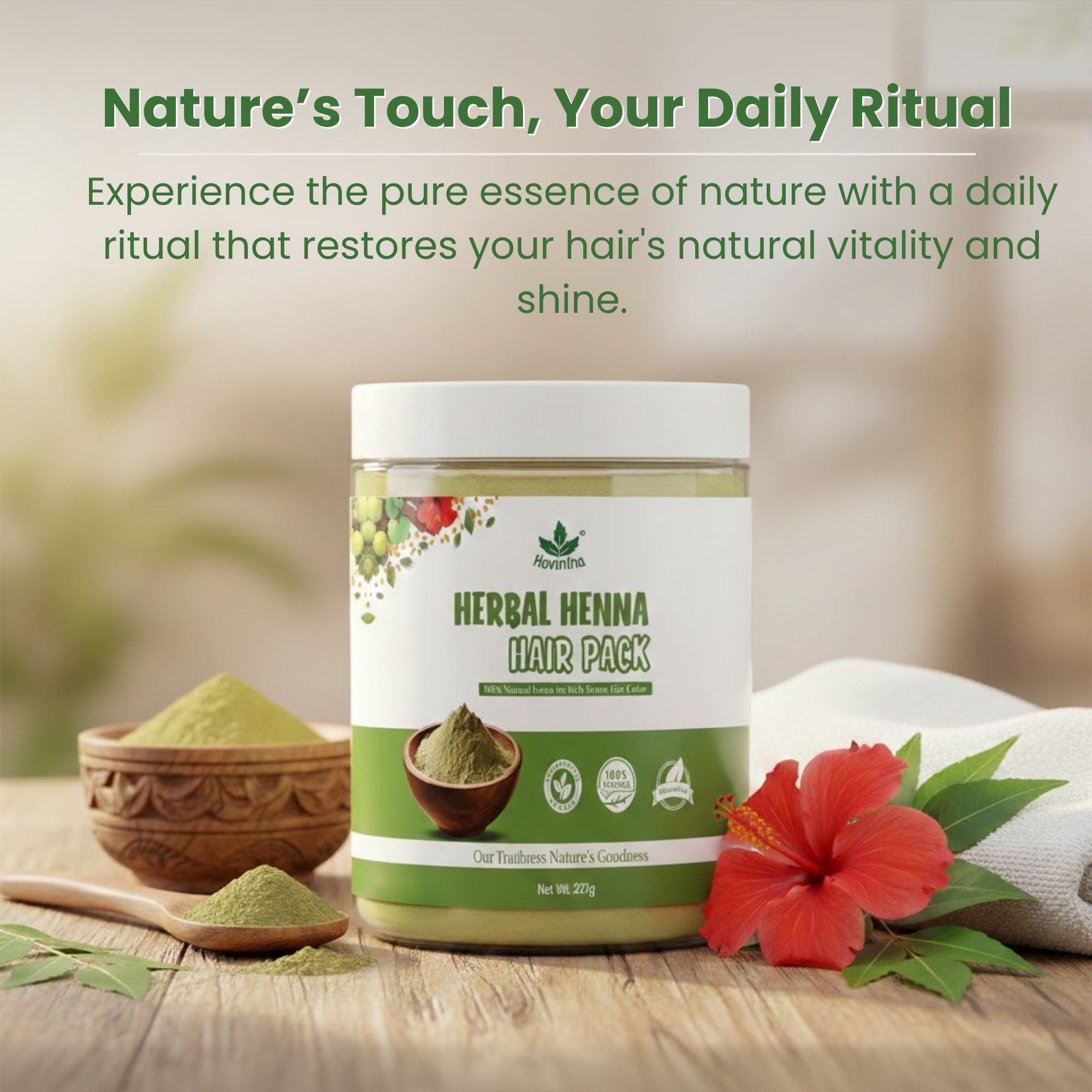 Havintha Natural Herbal Henna Hair Pack 11 Herbs Mix Mehndi Powder (227 g)