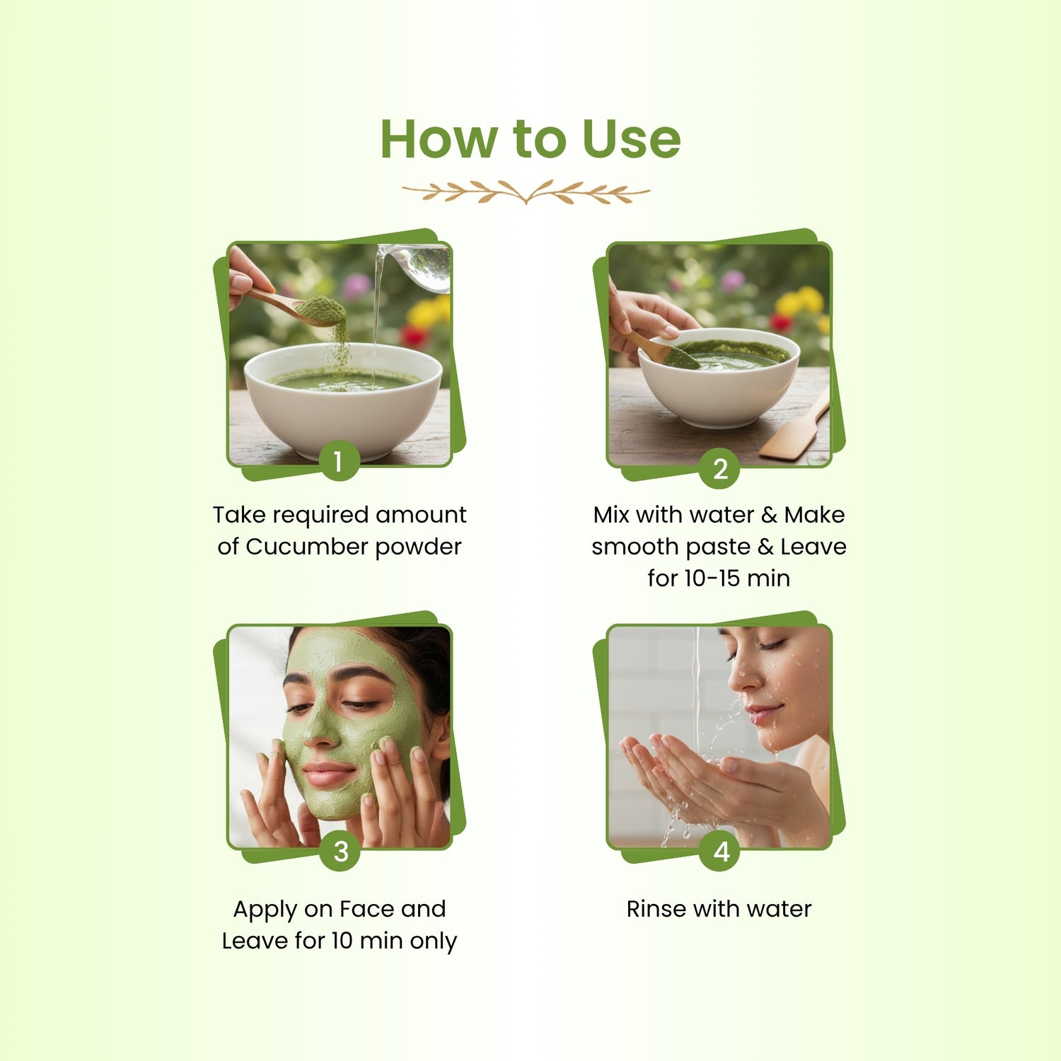 Havintha Cucumber Powder Natural Face Pack for Glowing Skin, 100g | Made from premium-quality cucumber, finely processed to retain its natural properties.