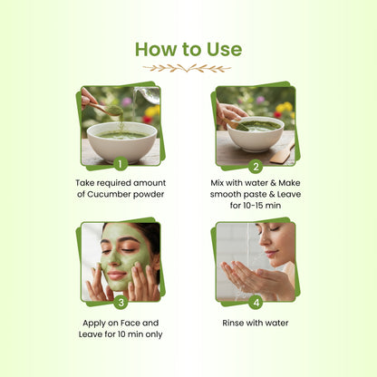 Havintha Cucumber Powder Natural Face Pack for Glowing Skin, 100g | Made from premium-quality cucumber, finely processed to retain its natural properties.