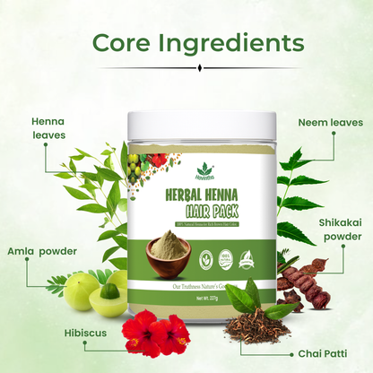 Havintha Natural Herbal Henna Hair Pack 11 Herbs Mix Mehndi Powder (227 g)