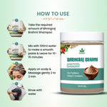Natural Bhringraj and Brahmi Powder Shampoo | Fights Dandruff & Deeply Moisturizes Hair | Men & Women (227g)