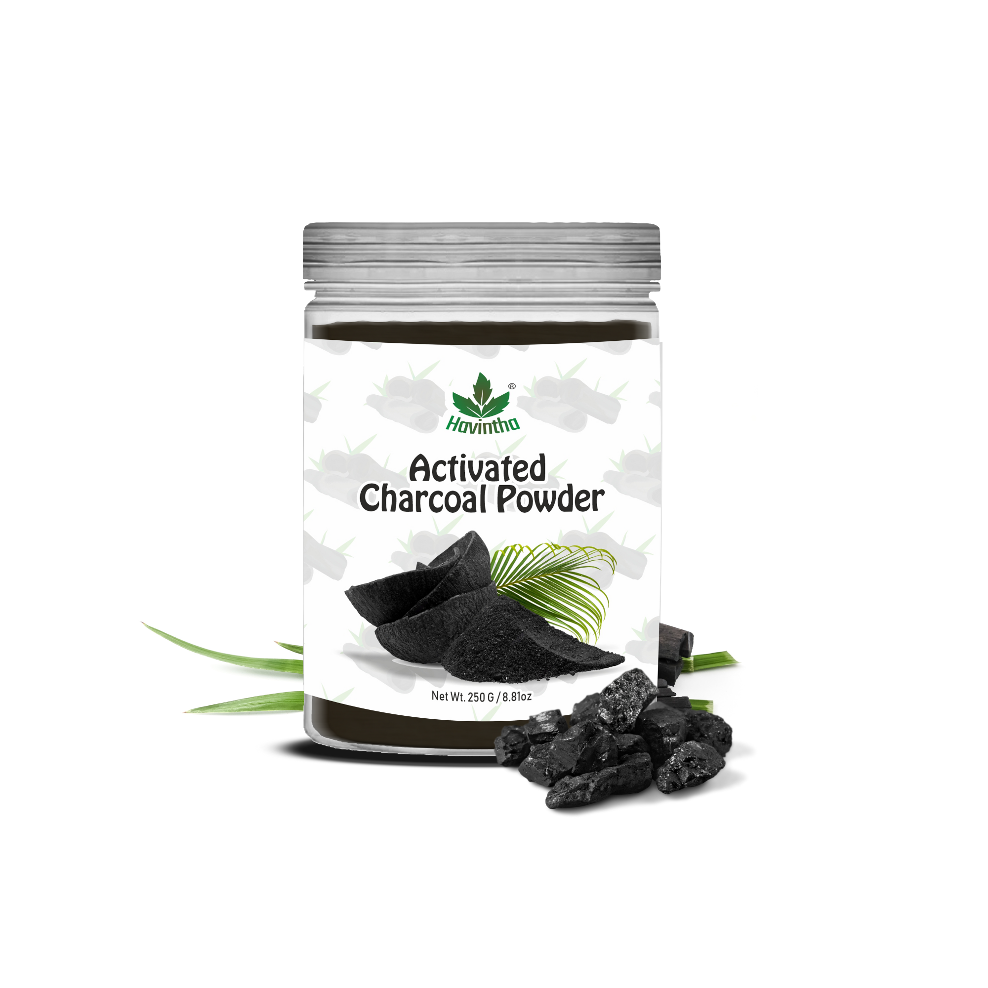 Havintha Activated Charcoal Powder | 100% Natural for Face &amp; Body | 250 Grams (JAR)