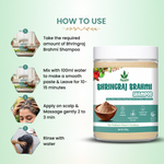 Natural Bhringraj and Brahmi Powder Shampoo | Fights Dandruff & Deeply Moisturizes Hair | Men & Women (250g)