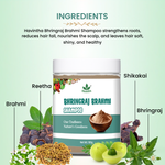 Natural Bhringraj and Brahmi Powder Shampoo | Fights Dandruff & Deeply Moisturizes Hair | Men & Women (227g)