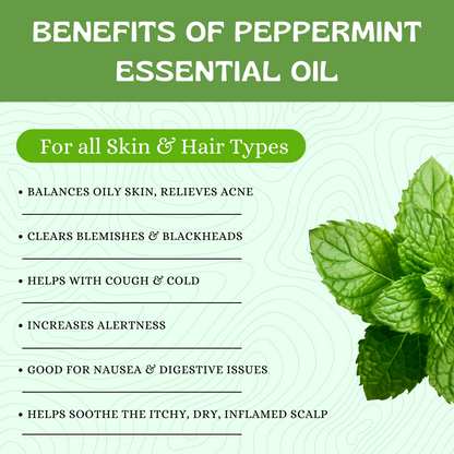 Havintha Peppermint Essential Oil (Mentha piperita) Pure Aroma for Skin, Hair and Aromatherapy For Cold and Congestion - 15ml.