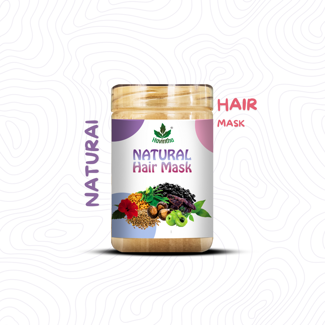 Havintha Natural Hair Mask Powder for Dandruff, Hair Fall, and Hair Growth | Natural, Aromatic, Ayurvedic Hair Mask with Herbal Ingredients- 227 grams