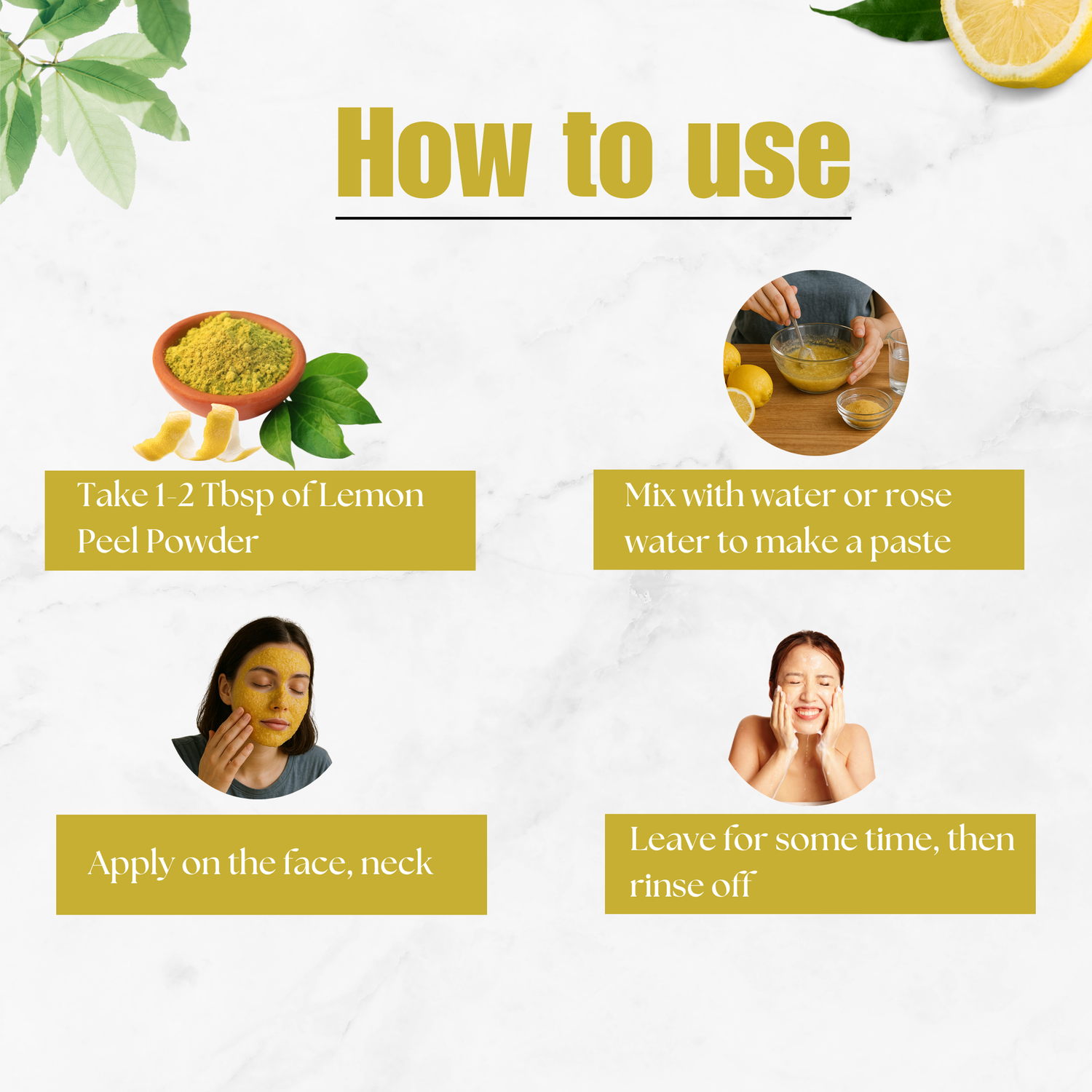 Havintha Natural Lemon Peel Powder | For Brighter Skin | Remove Dark Circles | 100 Grams (JAR)