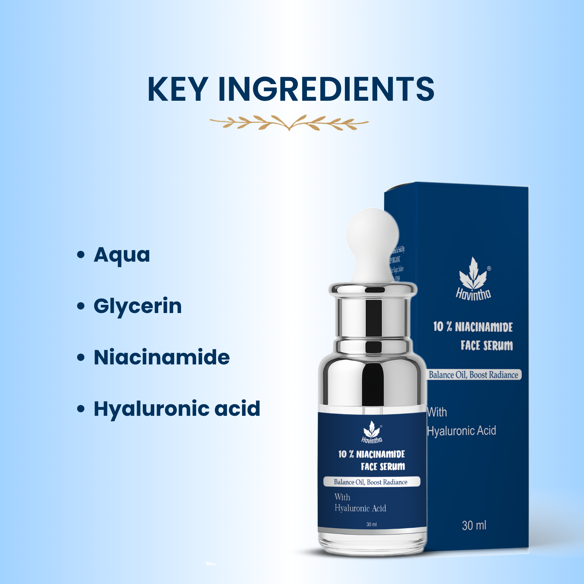 Havintha 10% Niacinamide Serum for Acne-Prone Skin – Oil Control | Spot Reduction | Pore Minimizer