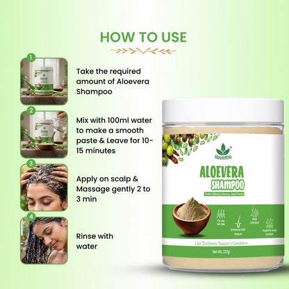 Natural Aloevera Powder Shampoo | for Oily Hair | Men &amp; Women (227g)