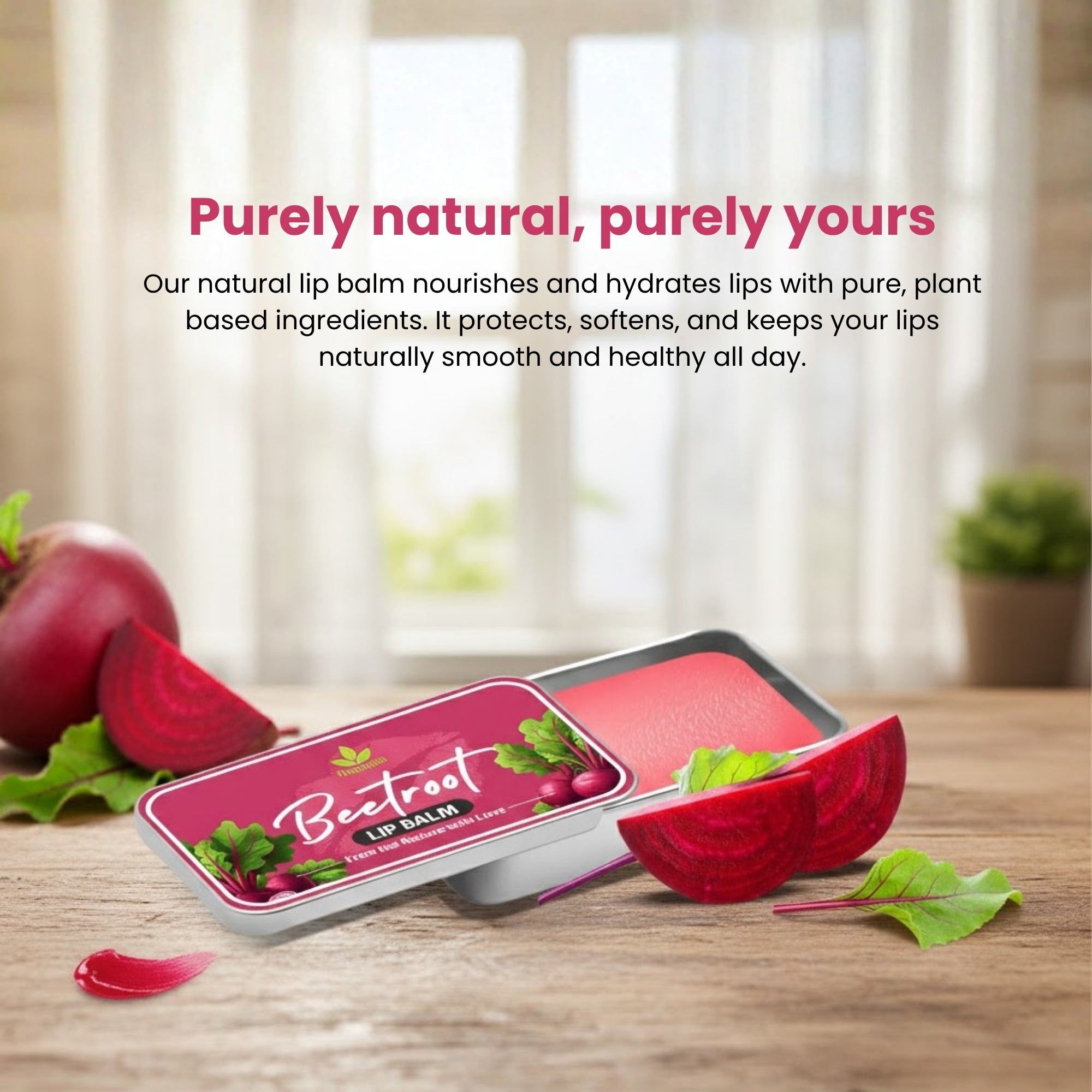 Havintha Organic Beetroot Lip Balm For Natural Pink Lips 10gm | Lip Balm for Dry and Chapped Lips | For Women &amp; Men