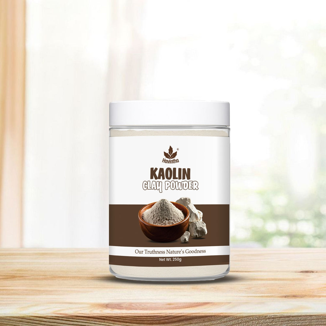 Havintha Kaolin Clay Powder 250g – Pure &amp; Natural Face Mask for Skin &amp; Hair | Deep Pore Cleansing, Oil Control &amp; Gentle Exfoliation | Helps Reduce Acne, Blackheads &amp; Uneven Skin Tone | For Men &amp; Women