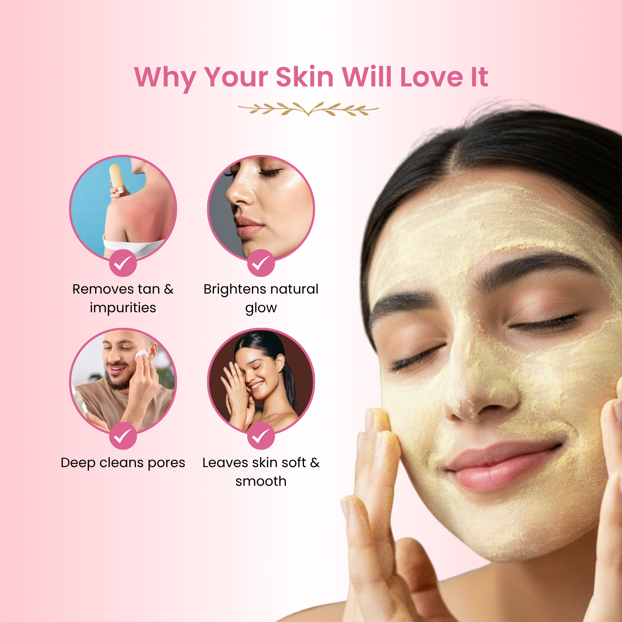 Havintha Natural Face and Body Ubtan Powder for All Skin Types (For Men and Women) - 227 gm