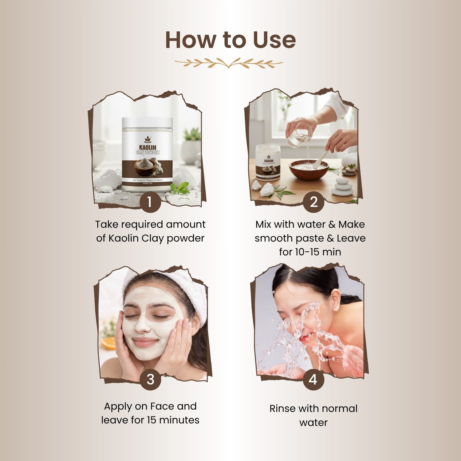 Havintha Kaolin Clay Powder 250g – Pure &amp; Natural Face Mask for Skin &amp; Hair | Deep Pore Cleansing, Oil Control &amp; Gentle Exfoliation | Helps Reduce Acne, Blackheads &amp; Uneven Skin Tone | For Men &amp; Women