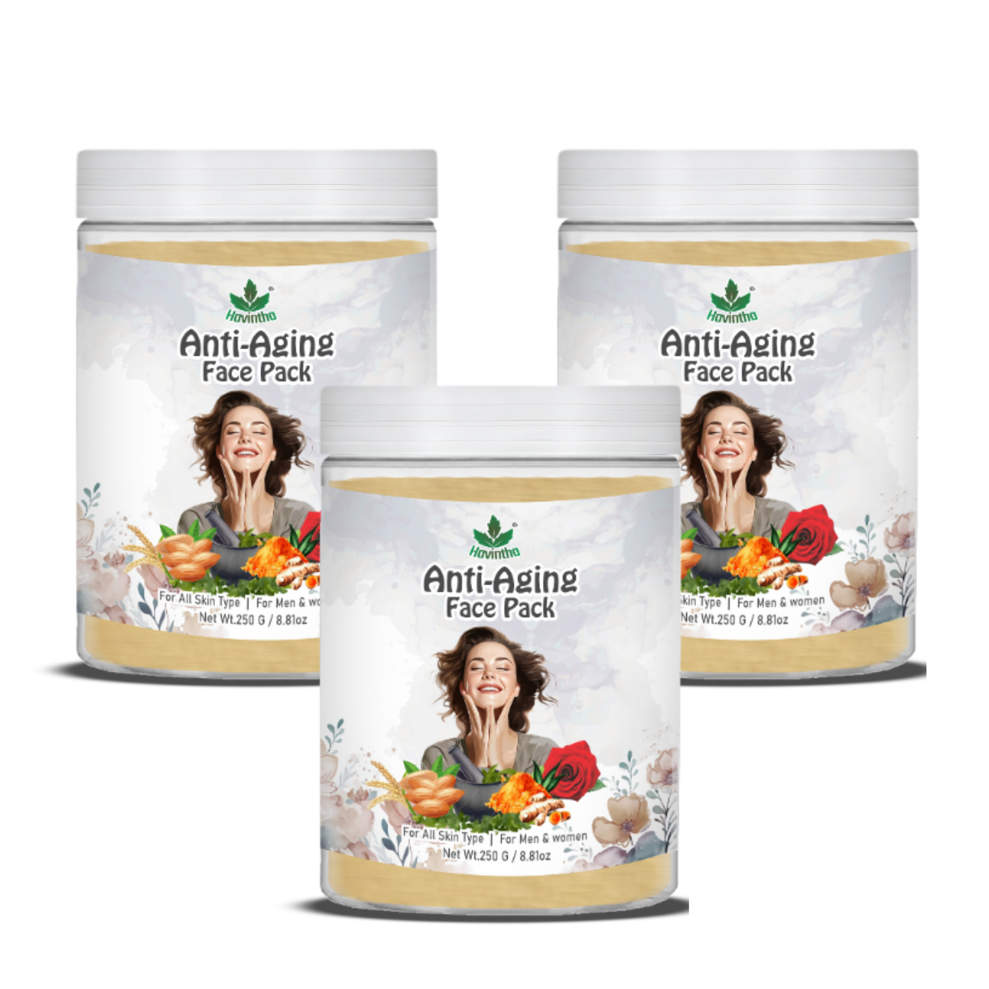 Havintha Anti-Aging Face Pack Enriched with Almonds for Skin Moisturizing, Smooth, Shiny