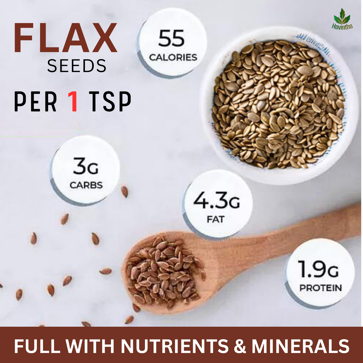 Havintha Natural Raw Flax Seed -227gm