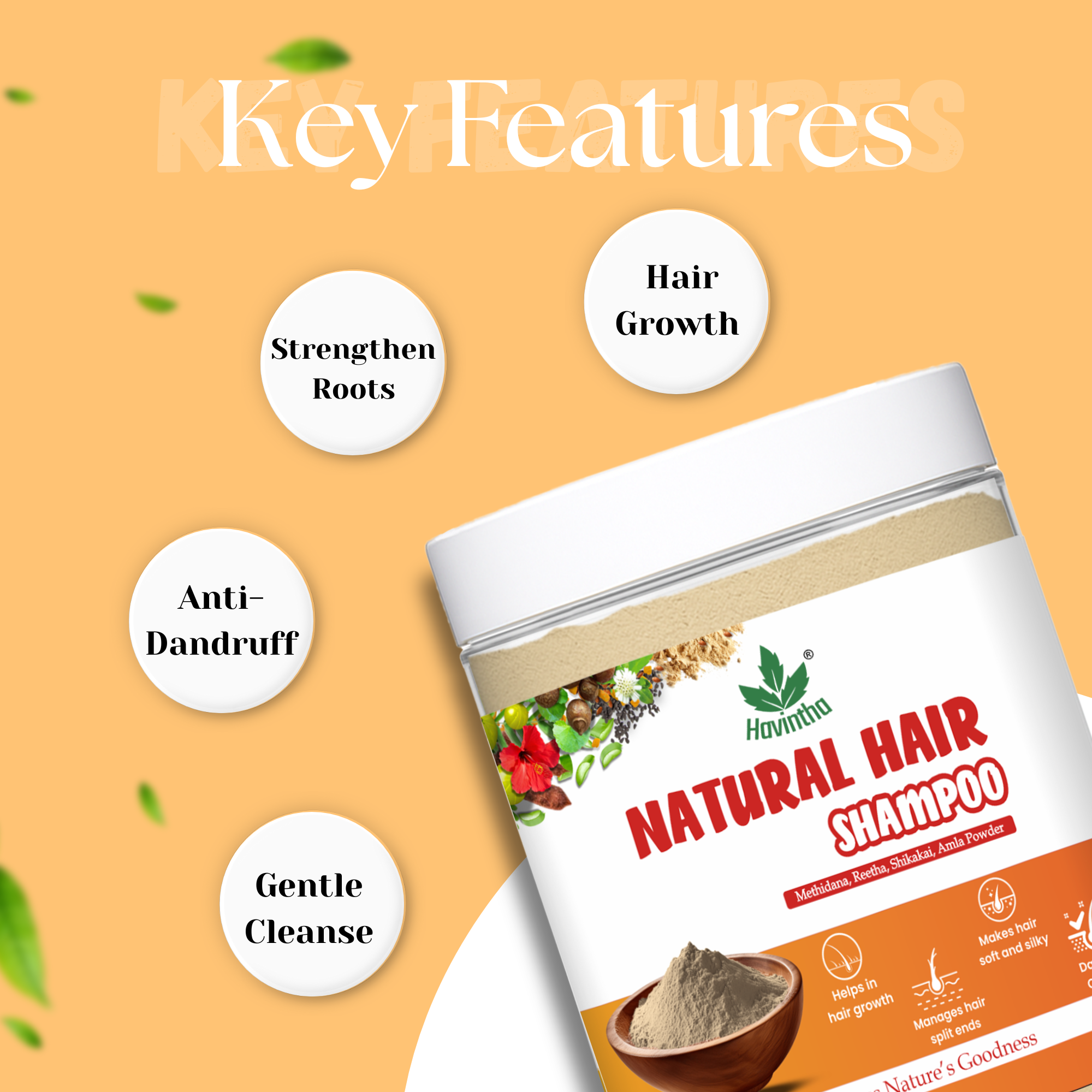 Natural Methidana Powder Shampoo &amp; Hair Oil | For Hair Growth &amp; Scalp Clean | Men &amp; Women