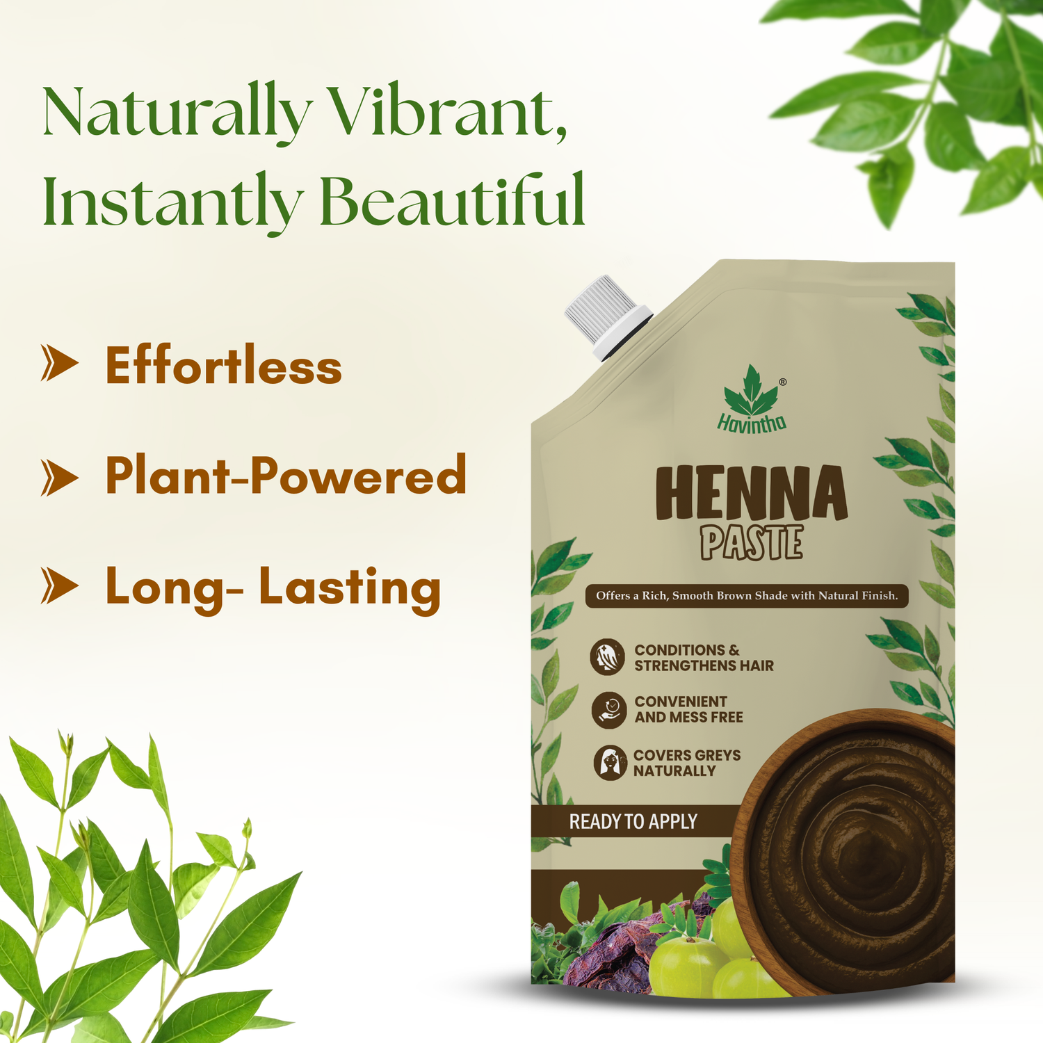 Havintha Natural Henna Paste for Hair – Pre-Mixed, Fresh Ready to Apply | for Men &amp; Women – 200g