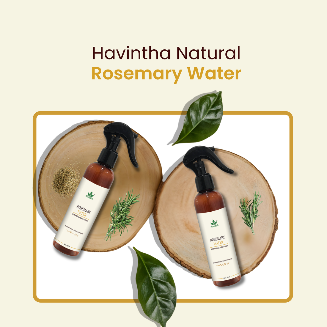 Havintha Natural Rosemary Water Spray for Hair Growth, Reduce Hairfall (200 ml) | Rosemary Hair Mist | Adds Shine, Strengthens &amp; Nourishes Hair | For Men &amp; Women, All Hair Types