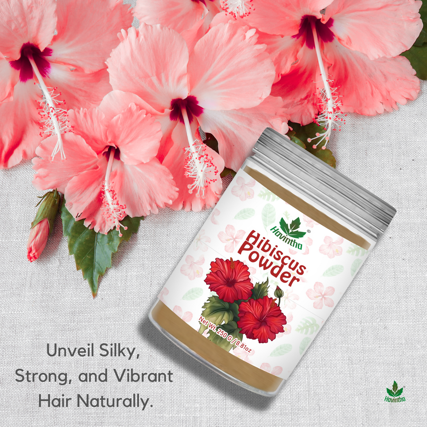 Havintha Natural Hibiscus Powder For Shiny Hair | For Strong Hair | Men &amp; Women - 250 Grams (JAR)