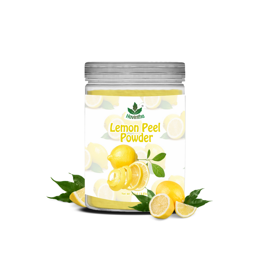 Havintha Natural Lemon Peel Powder | For Brighter Skin | Remove Dark Circles | 250 Grams (JAR)